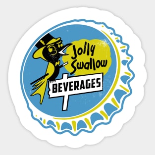 Vintage Jolly Swallow Beverages Soda Bottlecap Sticker